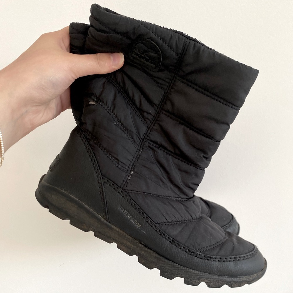 Sorel Black Waterproof Kids Girls Winter‎ Boots Size 2